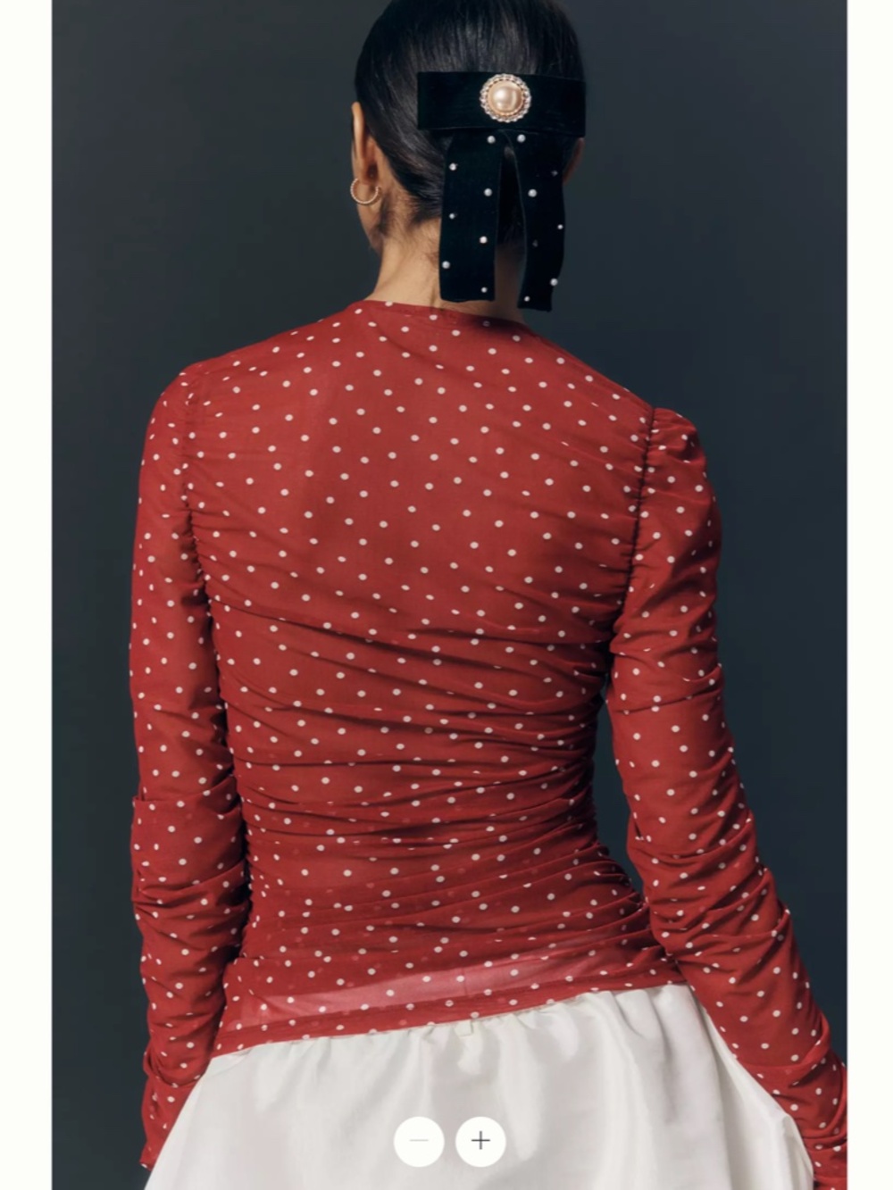 Anthropologie Maeve Ruched Long-Sleeve V-Neck Top - Picture 3 of 4